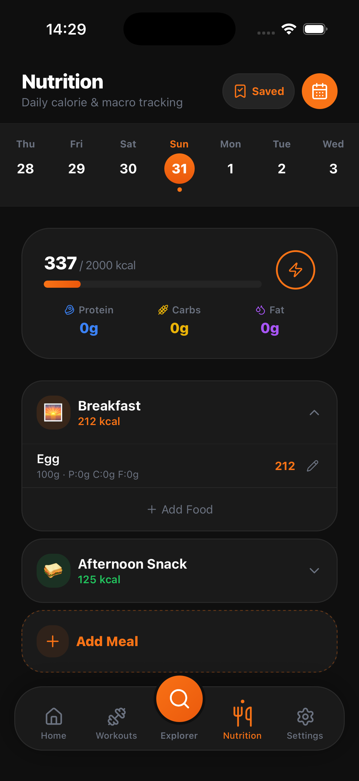 Nutrition Log