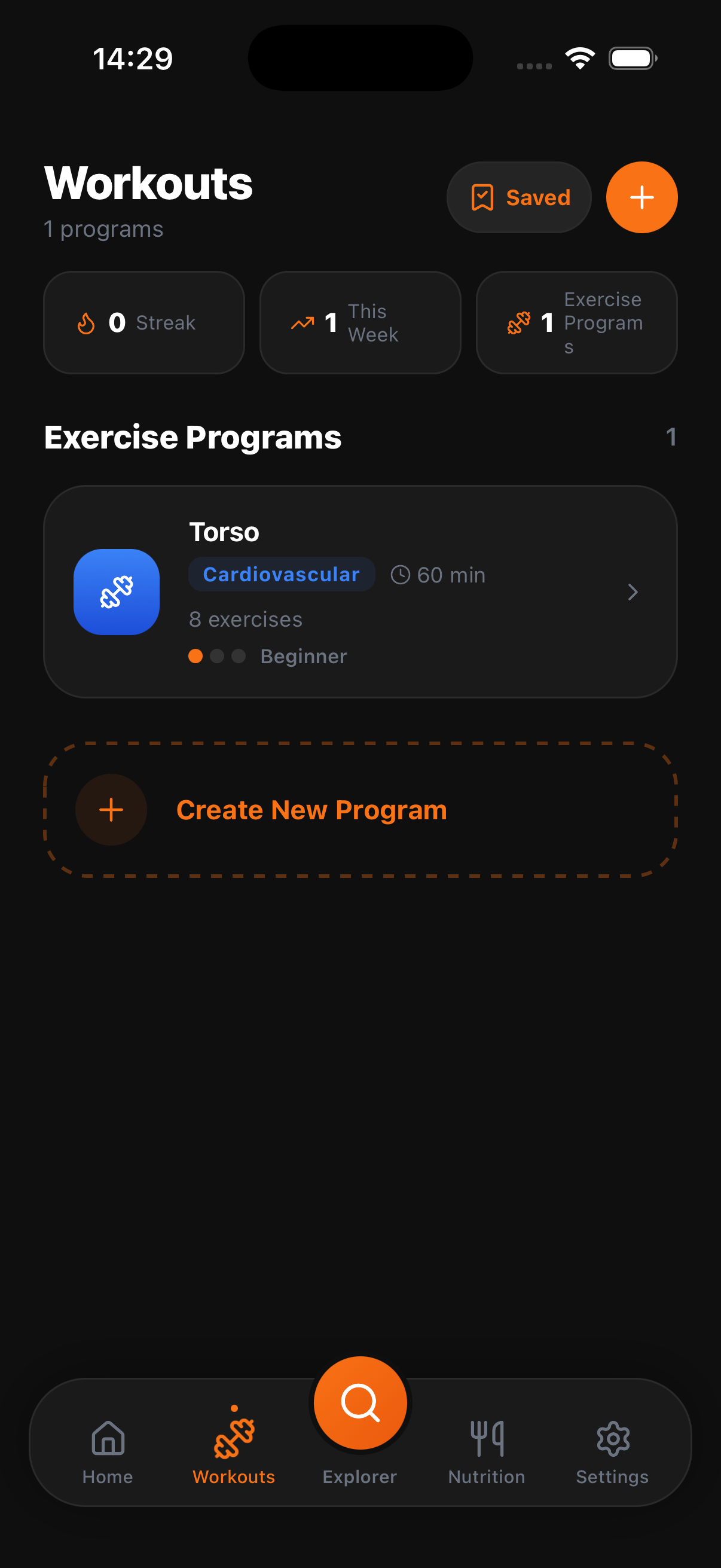 Workouts List